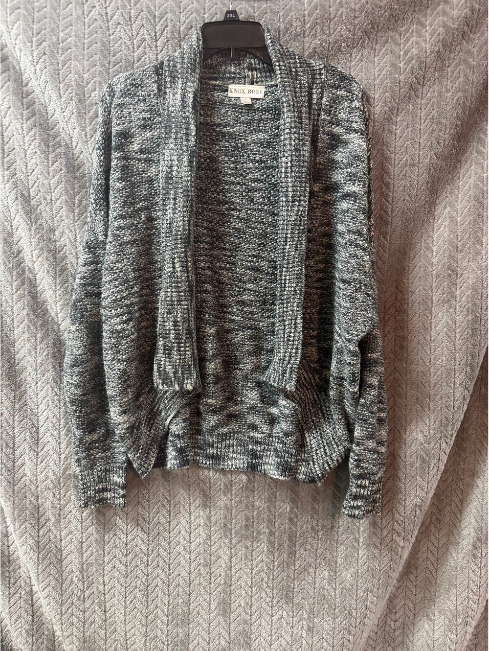 Knox Rose Women's Gray Marled Knit Cardigan Sweater Size 1